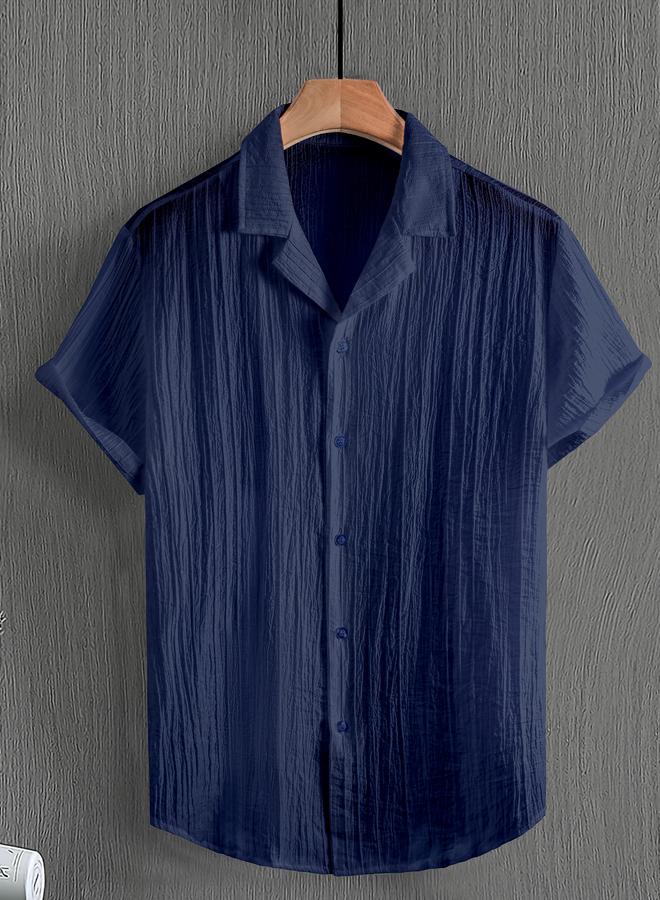 Take Two Men Textured Casual Short Sleeve Shirt - Image 1