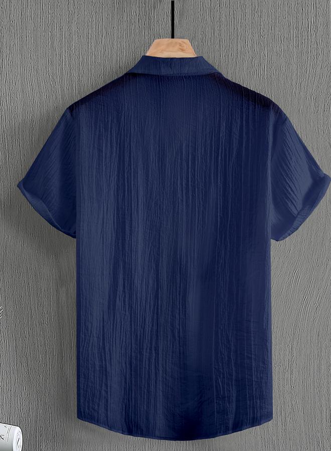 Take Two Men Textured Casual Short Sleeve Shirt - Image 2
