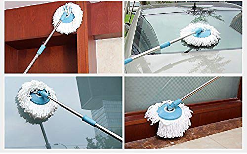 Shopper52 Plastic Magic Spin Bucket Mop Set with Easy Wheels for Best 360 Degree Floor Cleaning Mop and 2 Refill Head - Image 5