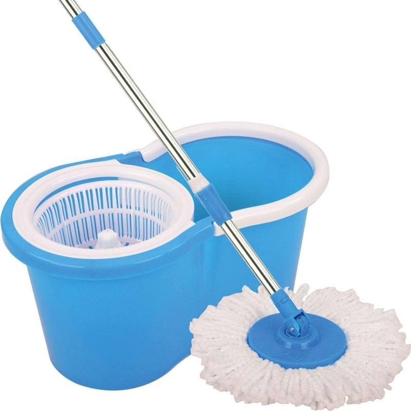 Shopper52 Plastic Magic Spin Bucket Mop Set with Easy Wheels for Best 360 Degree Floor Cleaning Mop and 2 Refill Head - Image 1