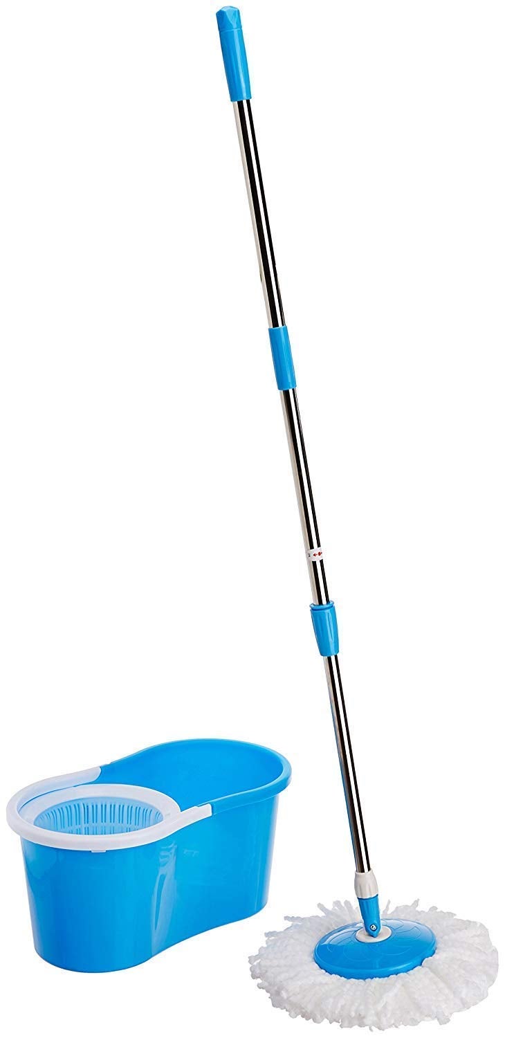 Shopper52 Plastic Magic Spin Bucket Mop Set with Easy Wheels for Best 360 Degree Floor Cleaning Mop and 2 Refill Head - Image 2