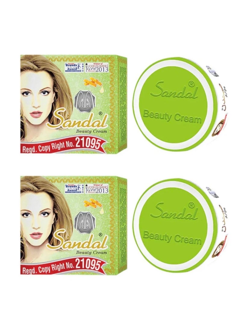 Sandal Whitening Beauty Cream, 2x30g for Glowing & Blemish Removal Skin