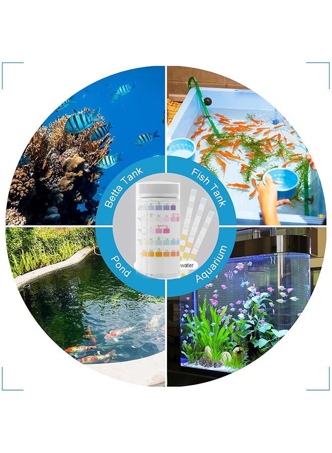 GMORO 5-in-1 Aquarium Test Strips, 100 Pieces, Premium Fiber, Hardness, Nitrate, Nitrite, Cl2, Total Alkalinity, Carbonate, pH, Fresh/Saltwater, Fish Tank/Pond - Image 5
