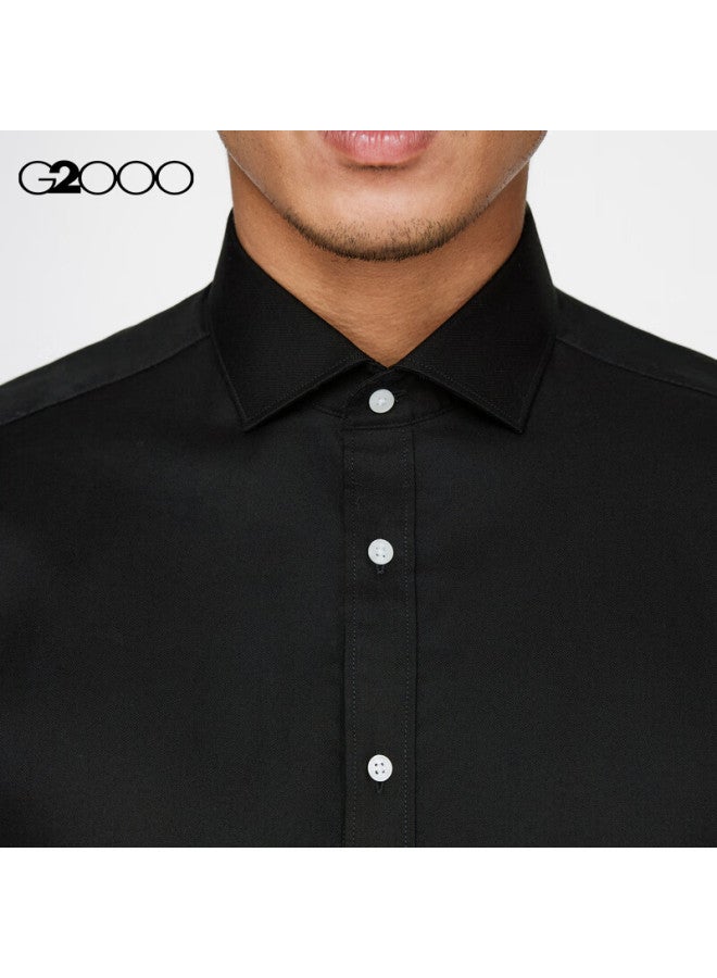 G2000 [wrinkle-free/easy Care] Men's Store-matching Spring And Summer Formal Short-sleeve Shirt, Black, S/03 - Image 2