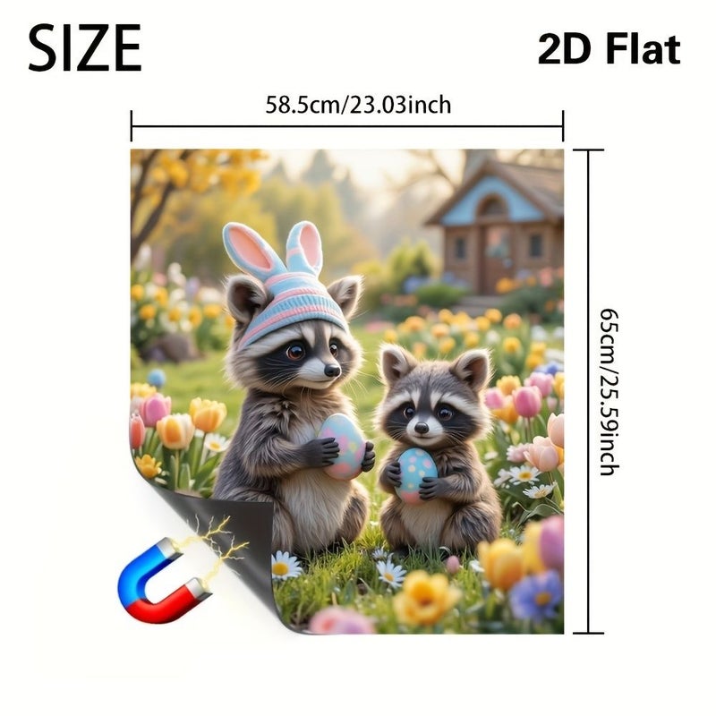 2D Flat 1 Piece Easter Cute Rabbit Theme Magnet Durable Easy to Install And Clean Home Decoration For Dishwasher Refrigerators And Other Metal Surfaces Holiday Appliance Decor - Image 3
