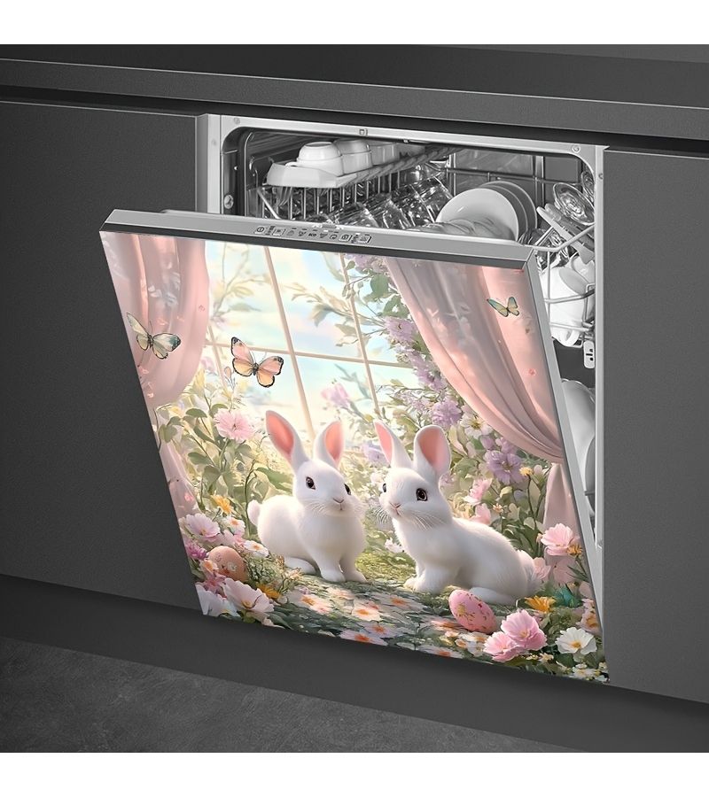 2D Flat 1 Piece Easter Cute Rabbit Theme Magnet Durable Easy to Install And Clean Home Decoration For Dishwasher Refrigerators And Other Metal Surfaces Holiday Appliance Decor - Image 1