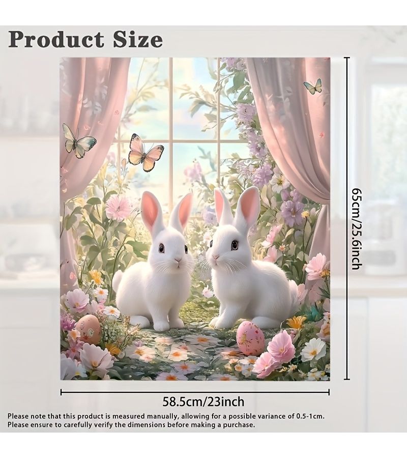 2D Flat 1 Piece Easter Cute Rabbit Theme Magnet Durable Easy to Install And Clean Home Decoration For Dishwasher Refrigerators And Other Metal Surfaces Holiday Appliance Decor - Image 2