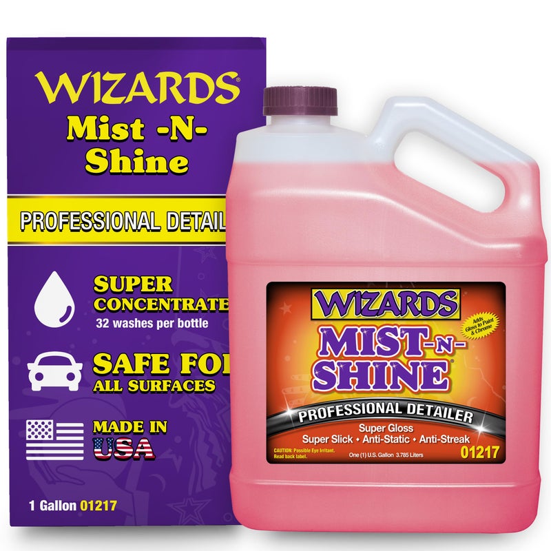 Wizards MistNShine Detailer_ High Gloss Car Detailing Surface Cleaner Spray 1 Gallon