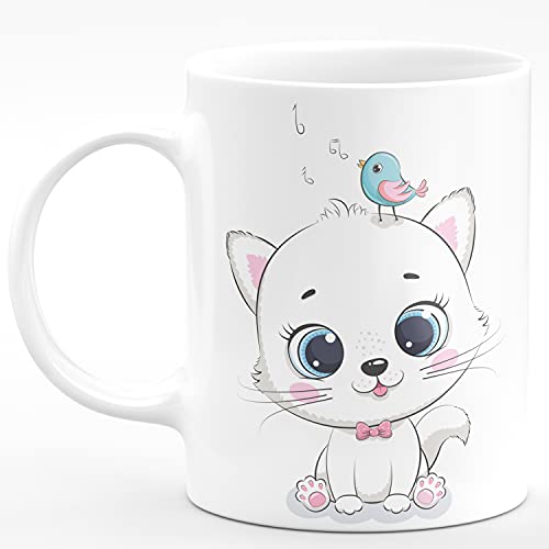 CHHAAP Cat 3D Design Hd Printed Microwave Safe Ceramic Coffee Mug Suitable Gift for Friend | Brother | Sister | Boyfriend | Girlfriend | Boys | Girls | Kids | Cousin (350 ml, White) - Image 3