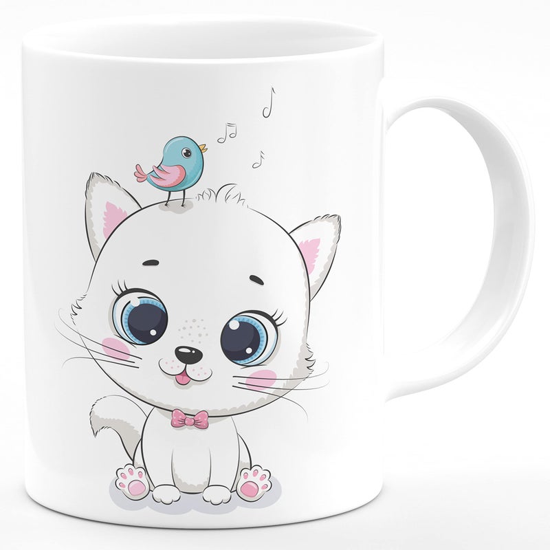 CHHAAP Cat 3D Design Hd Printed Microwave Safe Ceramic Coffee Mug Suitable Gift for Friend | Brother | Sister | Boyfriend | Girlfriend | Boys | Girls | Kids | Cousin (350 ml, White) - Image 4