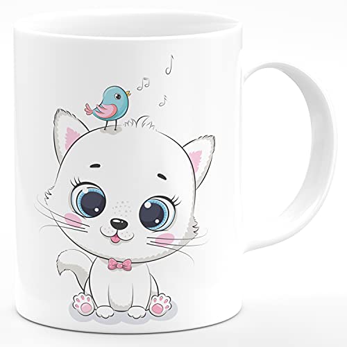 CHHAAP Cat 3D Design Hd Printed Microwave Safe Ceramic Coffee Mug Suitable Gift for Friend | Brother | Sister | Boyfriend | Girlfriend | Boys | Girls | Kids | Cousin (350 ml, White) - Image 1