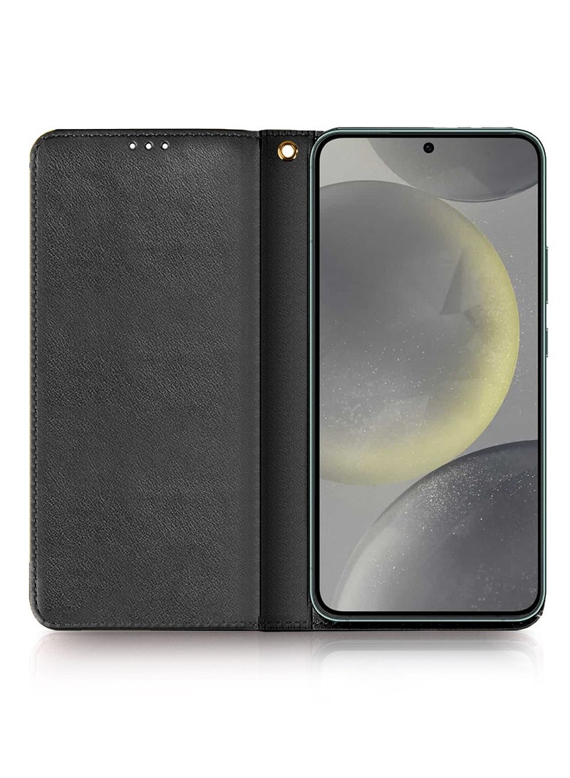 Lishen PU Leather Kick Stand Case Cover For Samsung Galaxy S24 5G 2024 Black - Image 2