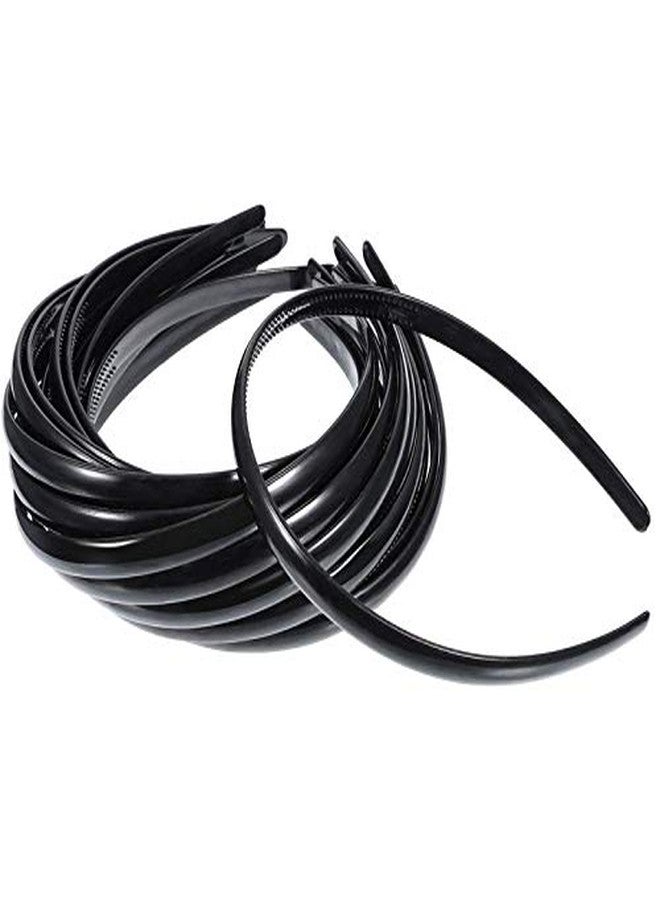 Elina Pack of 10 Everyday use Black Hair band plain teeth grip elastic and durable head band accessory set for girls, women wear (Pack of 10) - Image 1