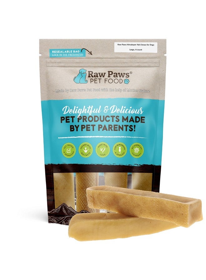 Raw Paws Himalayan Yak Chews for Dogs, Large (4 Pack) - Packed in USA - Tibetan Yak Cheese Dog Chews for Medium to Large Breeds - Hard Milk Dog Chew Bones - Single Ingredient - Long Lasting - Image 1