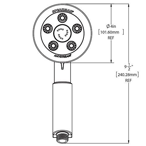 Speakman سبيكمان VS-3010-BN-E2 نيون رأس دش محمول، 2.0 جالون في الدقيقة، نيكل مصقول - Image 4