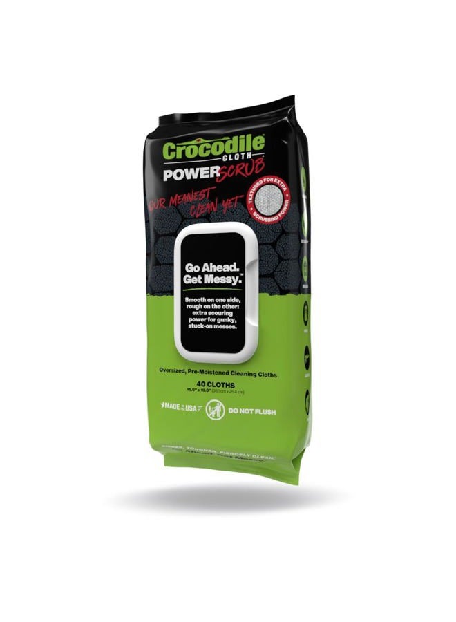Frcctre Power Scrub - 40 (15" x 10") Heavy Duty Cleaning Wipes. Safe on Skin & Multiple Surfaces. Infused with Aloe & Vitamin E. Textured, Large, Pre-Moistened & Absorbent. - Image 1