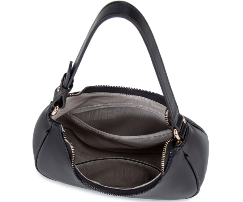 WSRYDJDL Crescent Shoulder Bags for Women Cute Hobo Tote Handbag Under the Arm Purses Mini Clutch Purse with Zipper Closure (Black) - Image 4
