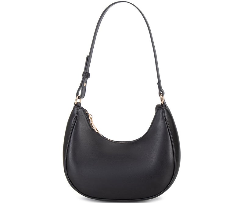 WSRYDJDL Crescent Shoulder Bags for Women Cute Hobo Tote Handbag Under the Arm Purses Mini Clutch Purse with Zipper Closure (Black) - Image 1