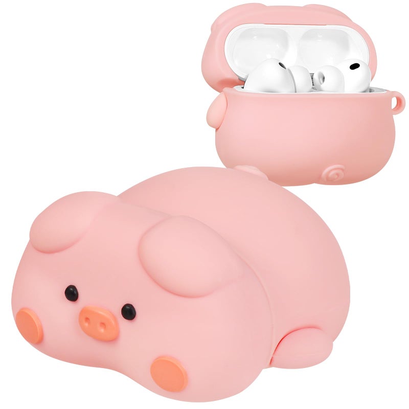 Joyleop for Airpods Pro 3 Case - Cute Funny for Women Girl Kids Girly 3D Kawaii Pig Cartoon Design Silicone Protective Case for Airpods Pro 3rd Gerneration 2025 Cover with Keychian - Image 1