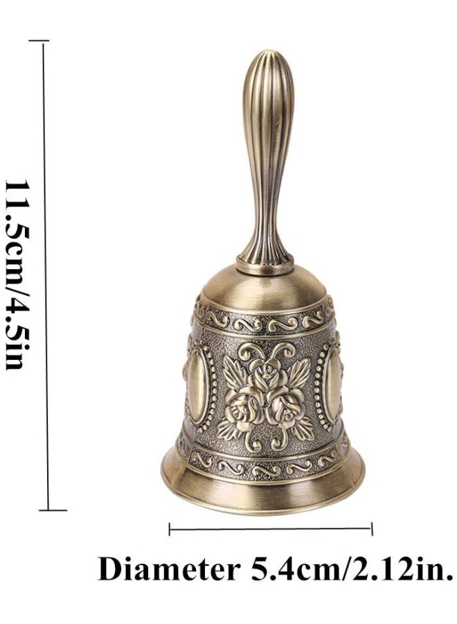 Retro Call Bell Antique Hand Bell Bronze Dinner Bell Resturant Service Bell Brass Jingle Wedding Classroom Bell - Image 2