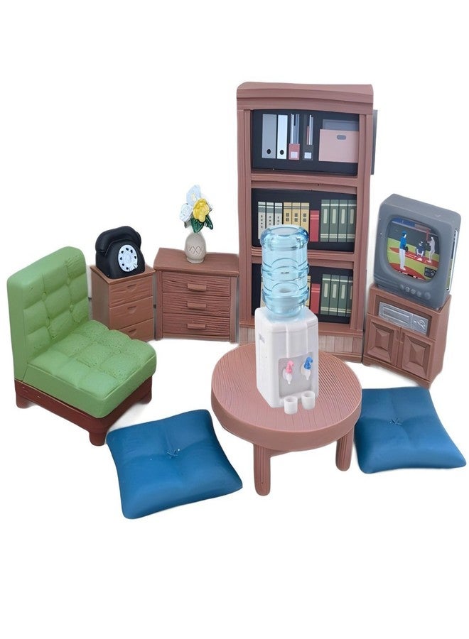 WinldMonmo 2.12-inch Miniature Realistic Design Water Dispenser with 2 Cups - 1:12/1:6 Scale (Blue/White) Resin Water Cooler, Ideal for Office or Living Room Scene Setup, Mini Dollhouse Accessories - Image 2