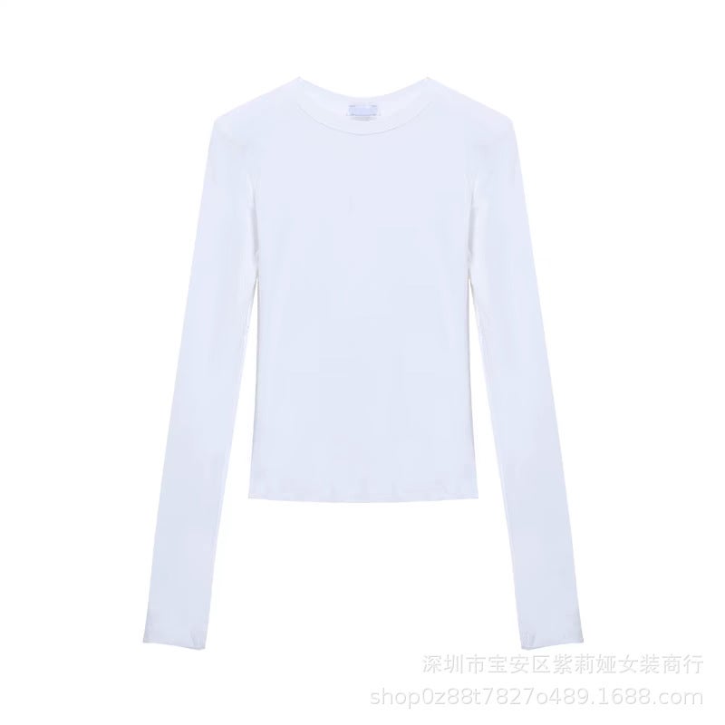 [Modal 92 Rayon 8 Spandex 260G] Loose And Versatile Casual Slimming Look Pure Color T-Shirt - Image 1