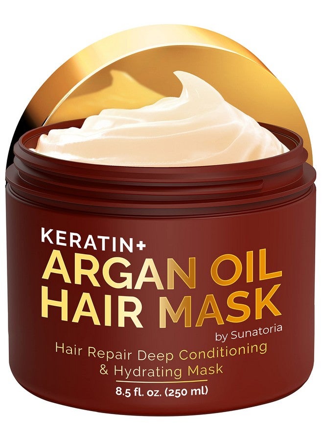 SUNATORIA New Argan Oil Hair Mask With Keratin Hair Conditioner For Dry, Damaged, Frizzy Hair & Split Ends Hair Treatment Serum For Hair Repair & Hydrating Hair Moisturizer - Image 1