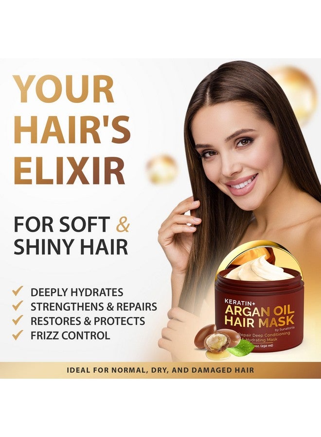 SUNATORIA New Argan Oil Hair Mask With Keratin Hair Conditioner For Dry, Damaged, Frizzy Hair & Split Ends Hair Treatment Serum For Hair Repair & Hydrating Hair Moisturizer - Image 2