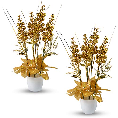 Crystu Beautiful Artificial Plant with Pot | Bonsai Plants | Bonsai Tree for Indoor with Pot for Office Home Decor Showpiece (Pack of Combo 2 pc), Multicolor - Image 1
