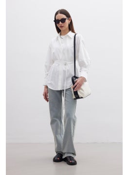 Manuka Belt Detailed Shirt Ecru  - Image 2
