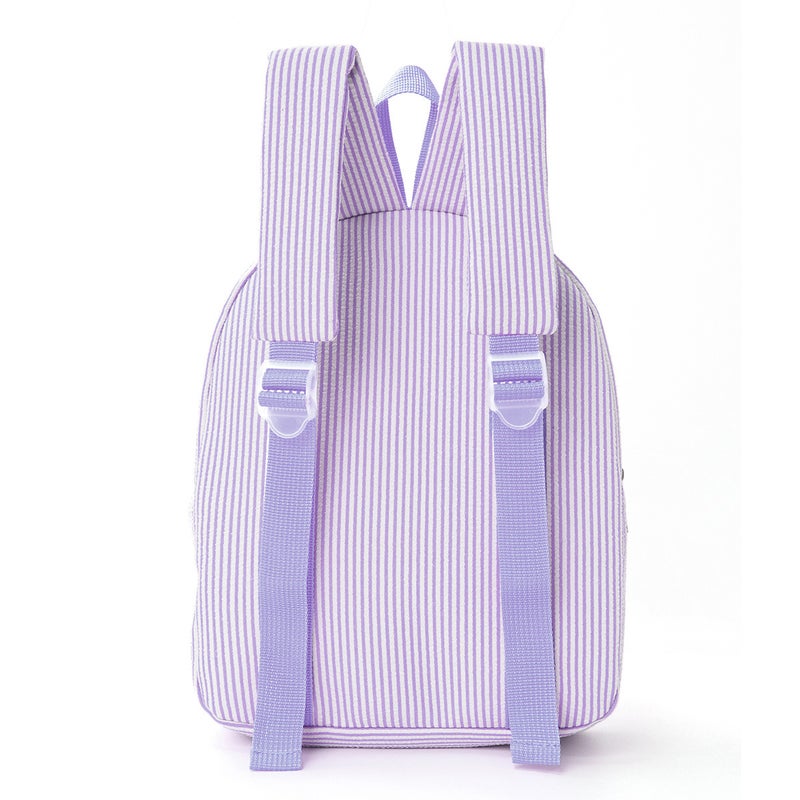 Corduroy Striped Student Backpack with Cute Bear - Image 4