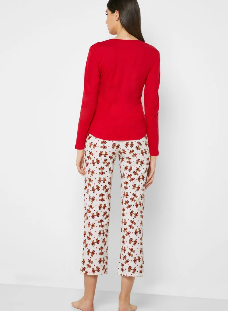 Outdoor Gingerbread Christmas Pyjama Set
