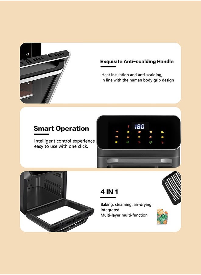 Generic - Home Air Fryer Oven – 12L Touchscreen Air Fryer with 10 Pre-set Menus, up to 90% Less Oil, and Clearlook Window,New - Image 1