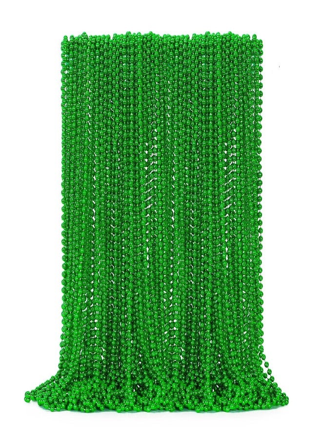EOBOH 50PCS St Patricks Day Necklace, St. Patrick's Day Green Bead Necklace Accessories, Metallic Irish Saint Patrick Mardi Gras Necklaces Bulk, Parade Accessories for Mardi Gras St. Patricks Party - Image 1