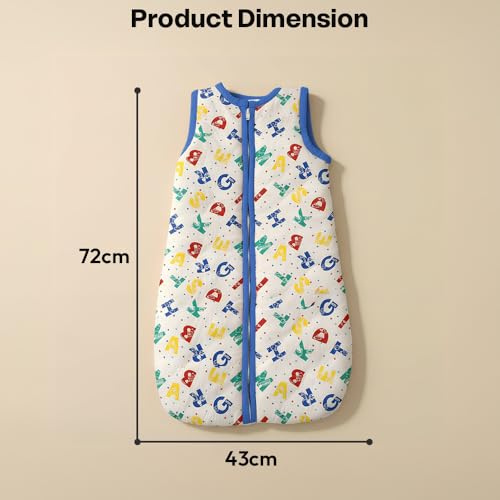 StarAndDaisy Baby Swaddles for Newborns, 100% Cotton Baby Swaddle Wrap for Newborns Arms Up Baby Sleeping Blanket Zipping Baby Sleeping Bag Newborn Sleep Sacks for 0-6 Months (Alphabet-Print) - Image 2