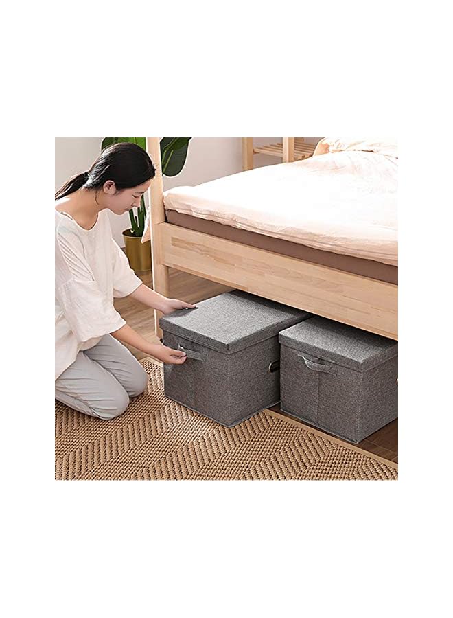 Zaboon Box Foldable Storage Cubes Bins Baskets Organizer With Handles Removable Lids Washable Large Storage Space For Clothes Toys Books Stuff Home Office (40 * 29 * 30CmGrey) - Image 4