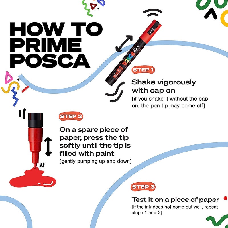 POSCA posca Markers Set 4 Medium Paint Markers 5M  Mono Tones  Black White Gold Silver Pack of 2  - Image 4