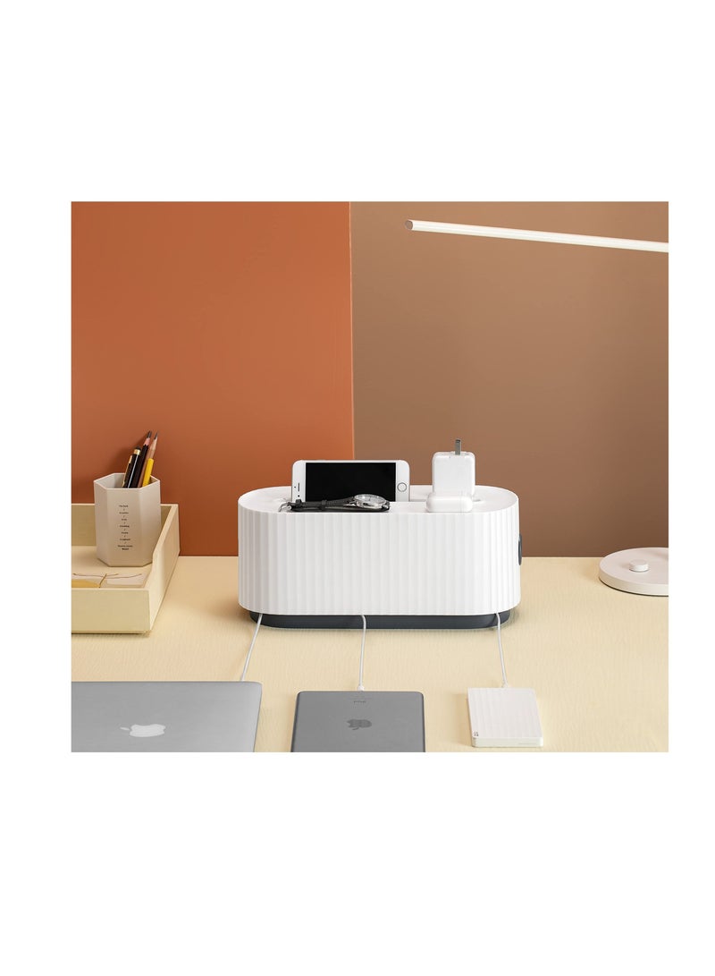 Excefore Cable Management Box, Ventilation and Heat Dissipation Large Capacity Storage Box ,Suitable for TV, Computer, Laptop Power Strips, Fashionable Power Strip Box for Home, Office - Image 2
