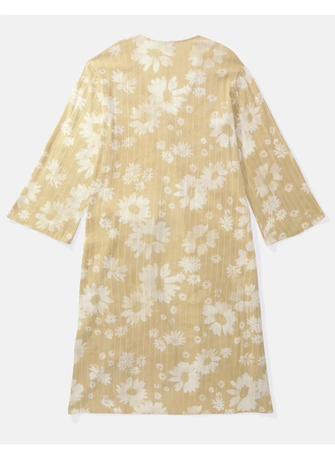 American Eagle Striped Button Detail Kimono