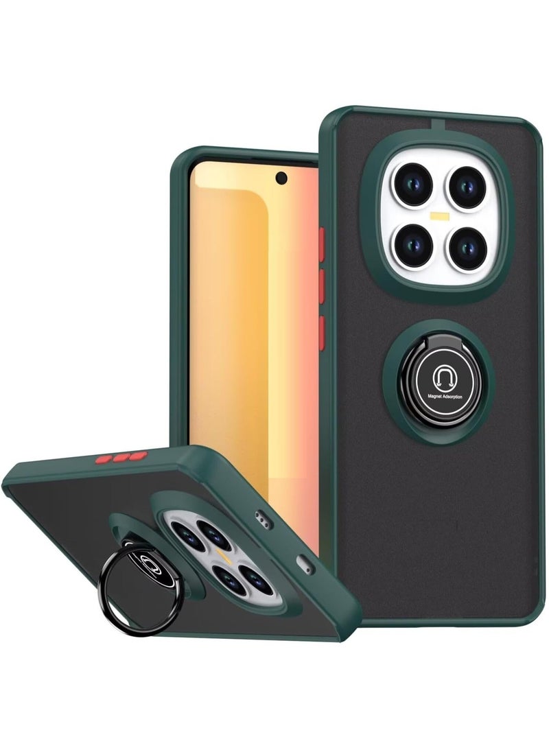 جراب لهاتف Xiaomi Redmi Note 15 Pro Plus 5G / Poco M8 Pro، مزود بحلقة معدنية دوارة، وغطاء مسند، وحامل مغناطيسي للسيارة، وغطاء واقٍ من مادة TPU المقاومة للصدمات. - Image 1