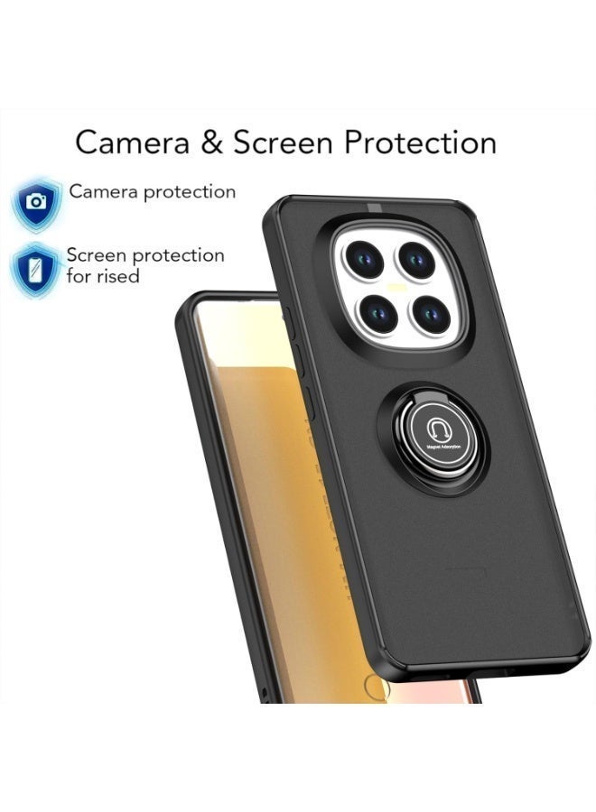 جراب لهاتف Xiaomi Redmi Note 15 Pro Plus 5G / Poco M8 Pro، مزود بحلقة معدنية دوارة، وغطاء مسند، وحامل مغناطيسي للسيارة، وغطاء واقٍ من مادة TPU المقاومة للصدمات. - Image 5