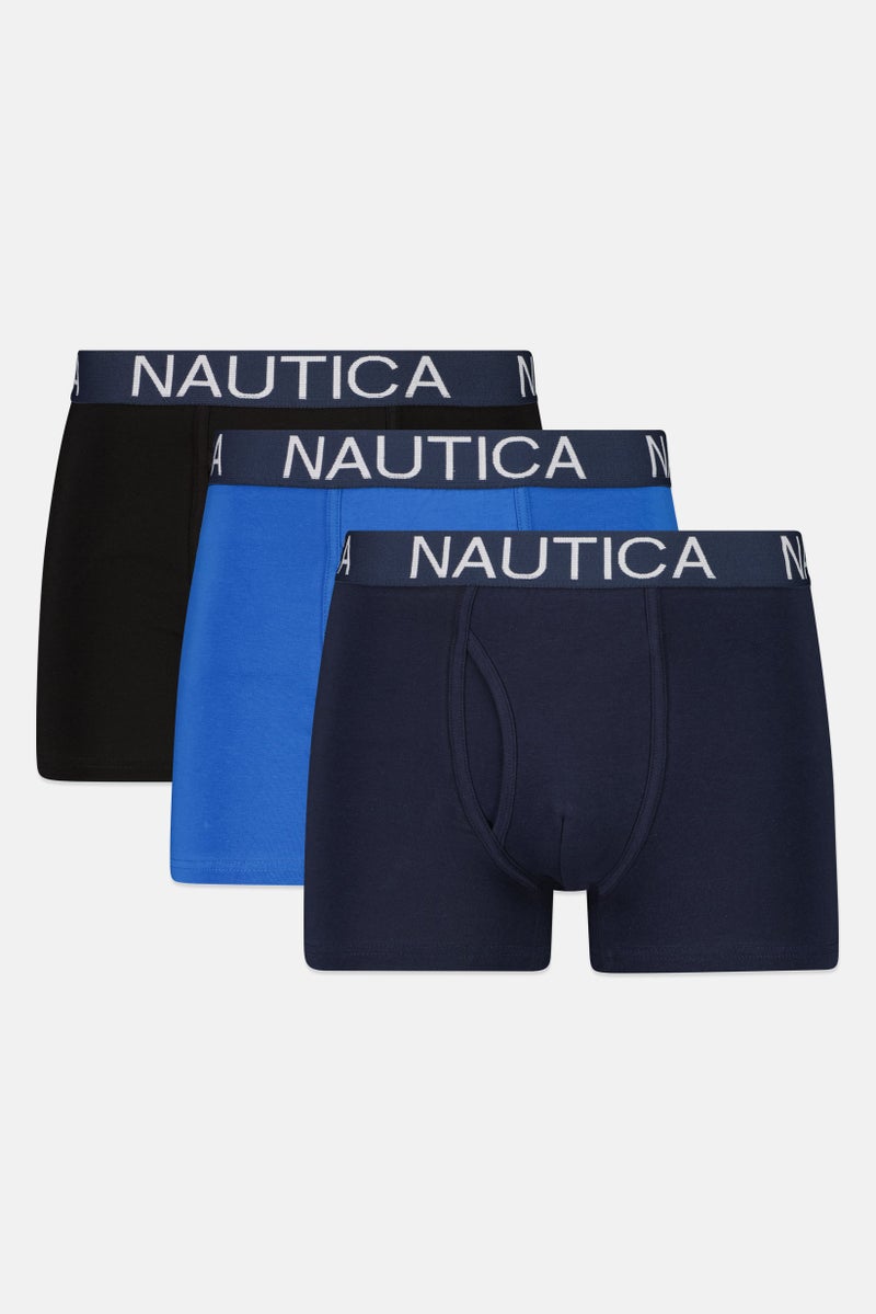 NAUTICA Men 3 Pieces Brand Logo Boxer, Multicolor - Image 1