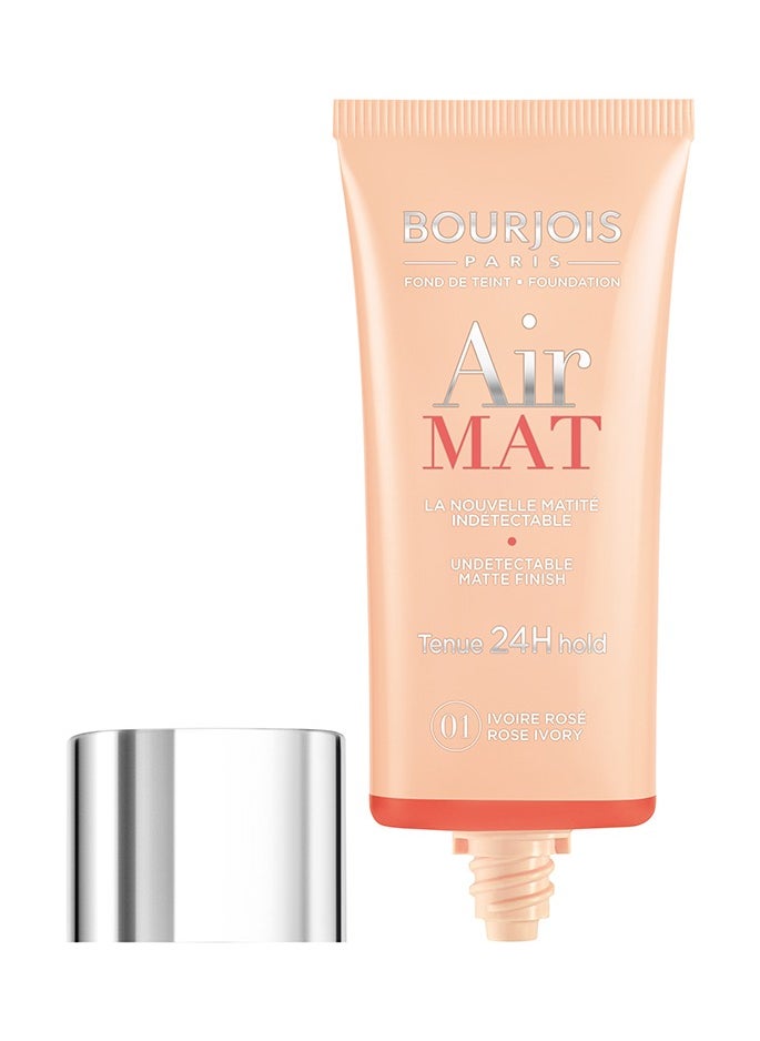 Paris - BOURJOIS AIR MAT 24H, FOUNDATION, 01 ROSE IVORY, 30 ML-1.0 FL OZ - Image 1