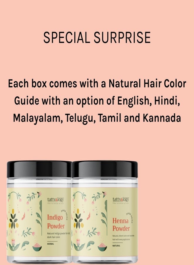 Tattvalogy 100% Natural Henna Powder & Indigo Powder Combo for Hair Coloring | Chemical-Free, Plant-Based Hair Dye | For Soft, Shiny & Naturally Colored Hair (Henna, 200g + Indigo, 175g) - Image 3