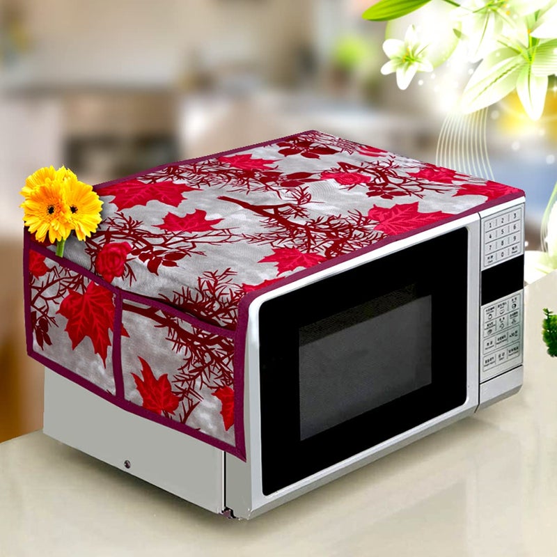 KANUSHI Industries® Microwave/Oven Top Cover with 4 Utility Pockets (VAR2-MICRO-MAROON-SHUB-01) - Image 5
