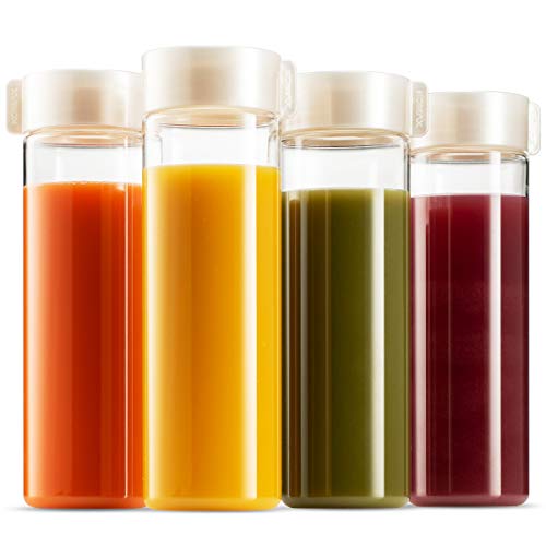 Komax Reusable Juice Bottles, Set of 4 Leak-Proof Juice Containers with Lids for Fridge, BPA-Free Plastic Smoothie Bottle Set, Dishwasher-Safe Wide Mouth Juicing Bottles (18.5 oz) - Image 4