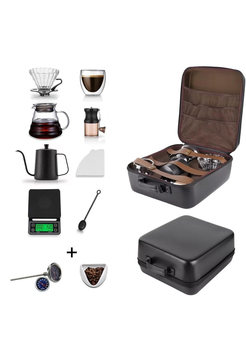 V60 Pour Over Coffee Set 12 Pieces Maker Set – Complete 600ml Drip Coffee Kit with Carry Case, Manual Grinder, and Gooseneck Kettle for Home & Travel - pzsku/ZD601B5E8199A3010BF0AZ/45/1741784719/9aed1524-536e-40cf-a963-ab98031fb655