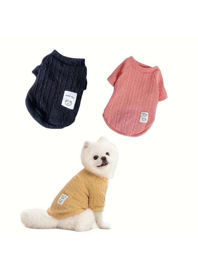 سترات الحيوانات الأليفة المحبوكة المختلطة الألوان XS الدافئة والناعمة للكلاب والقطات - Image 5