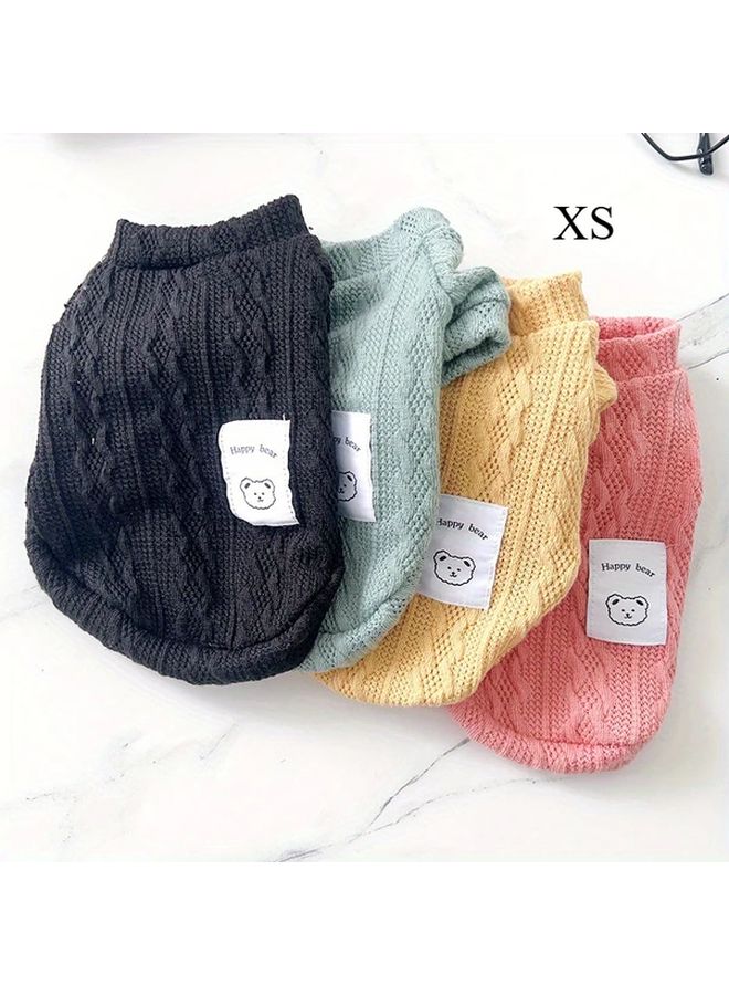 سترات الحيوانات الأليفة المحبوكة المختلطة الألوان XS الدافئة والناعمة للكلاب والقطات - Image 1