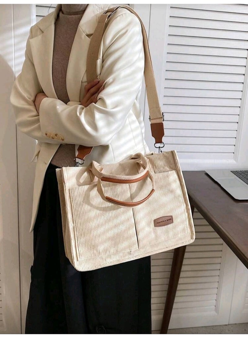 Women's Trend Shoulder Tote Bag Large Capacity Multi-purpose Messenger Bag, Perfect for School, Collage, Vacation, Beach & Daily Use - Image 3